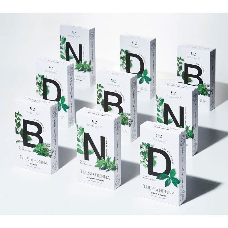 ボタニカノン トゥルシー&ヘナ ナチュラルブラウン(染毛料)2回分(4mlホホバオイル×2包付き)