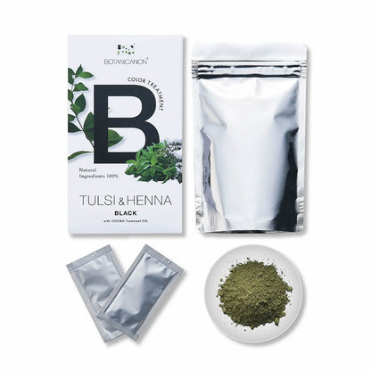 ボタニカノン トゥルシー&ヘナ　ブラック（染毛料）2回分（4mlホホバオイル×2包付き）
