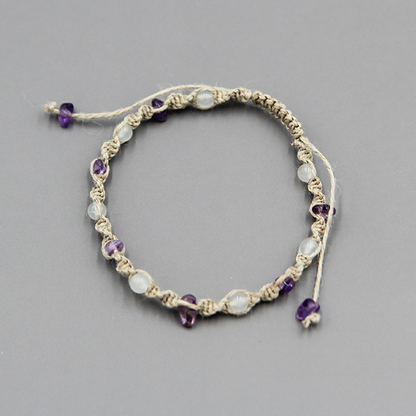 誕生石ヘンプブレスレット