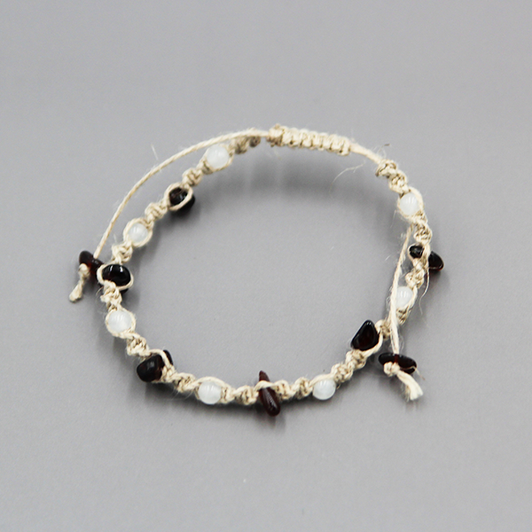 誕生石ヘンプブレスレット