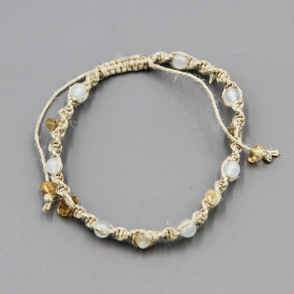 誕生石ヘンプブレスレット