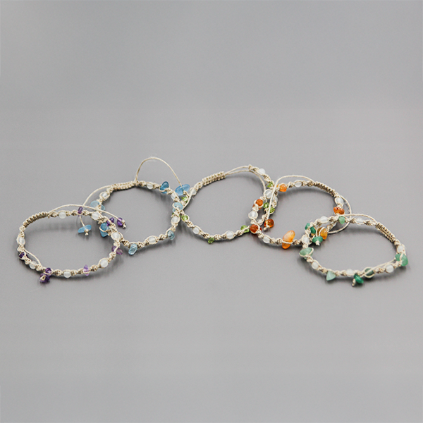 誕生石ヘンプブレスレット